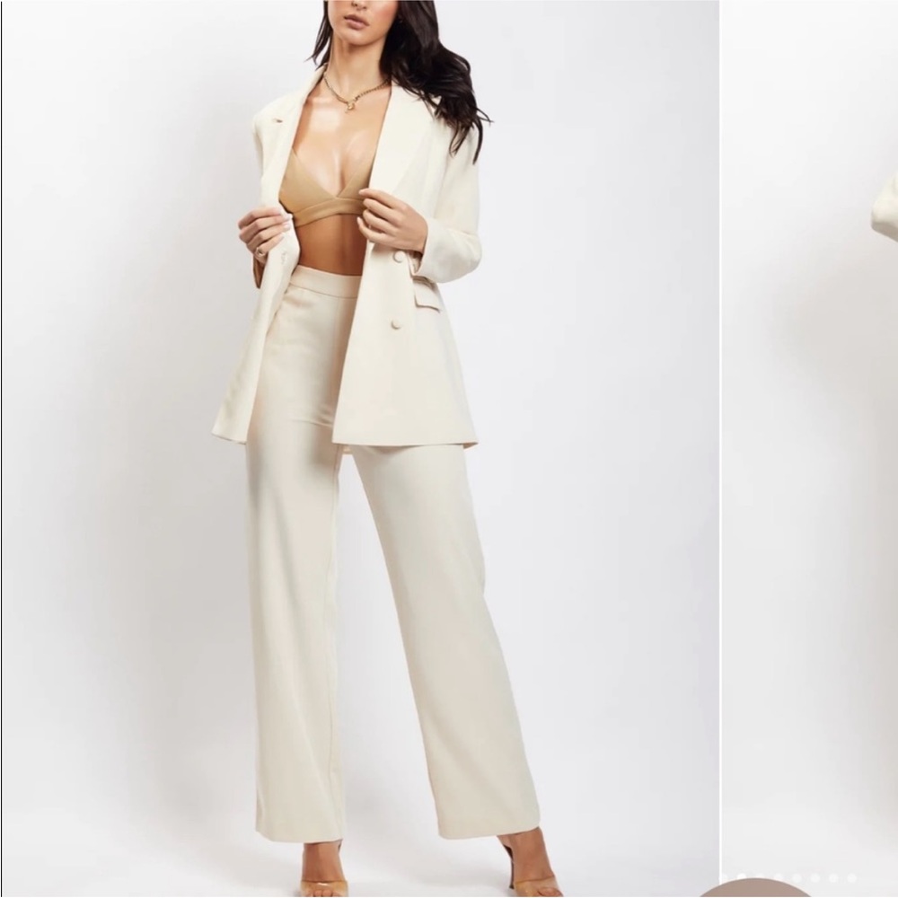 Meshki Saskia straight leg trousers - cream size small